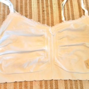 Cacique by Lane Bryant White Bralette size 22/24 NEW Lace Trim